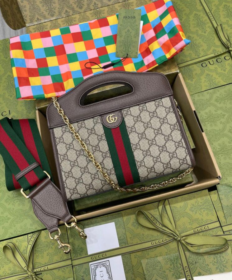 Gucci Ophidia Small Tote With Web 693724 Dark Blue