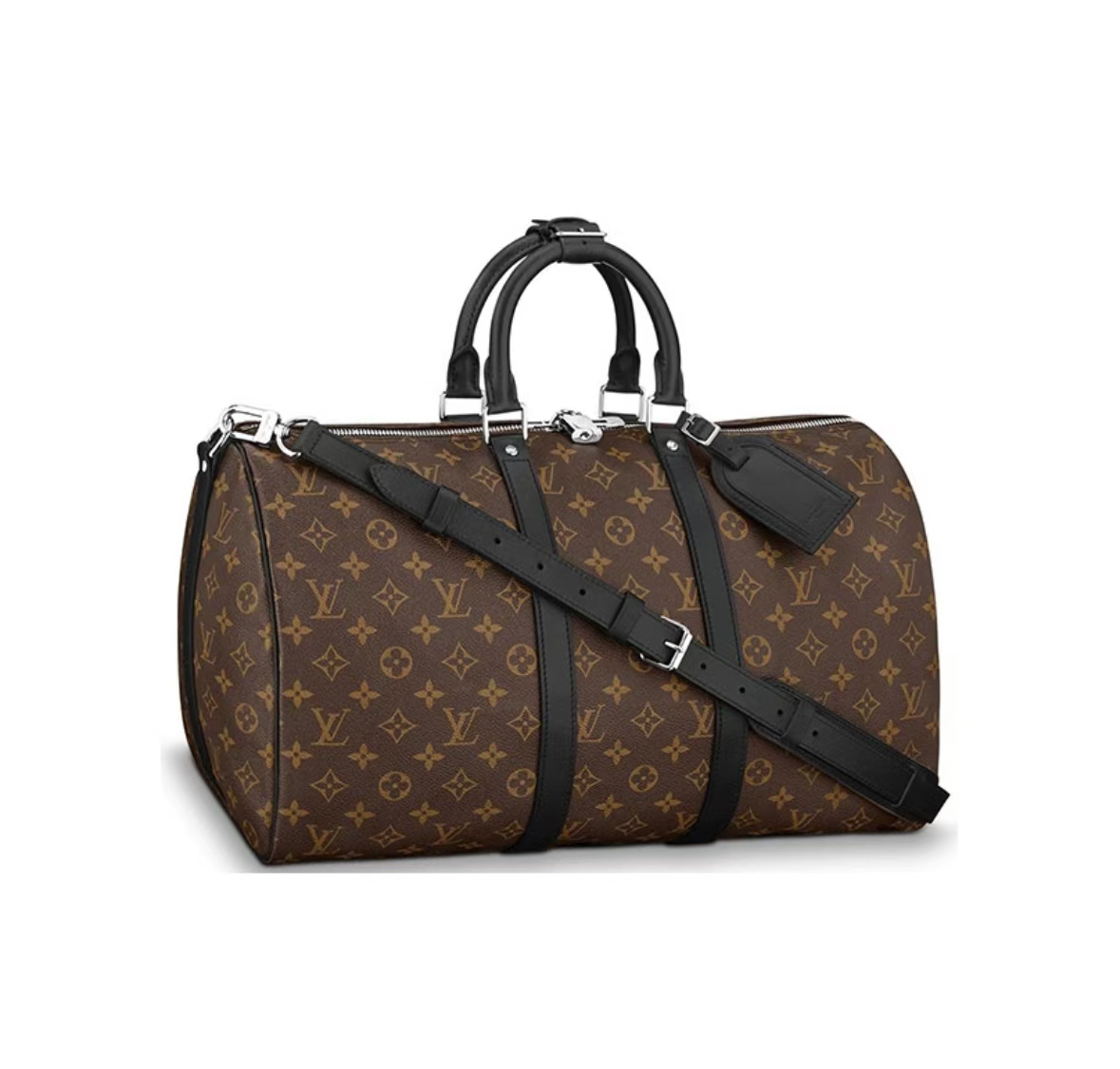 KEEPALL BANDOULIÈRE 55 MONOGRAM JUNGLE TRAVEL BAG IN BROWN
