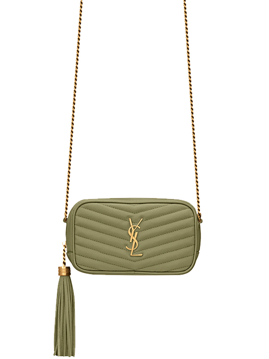 YSL Lou Mini Bag in Quilted Grain de Poudre Embossed Leather