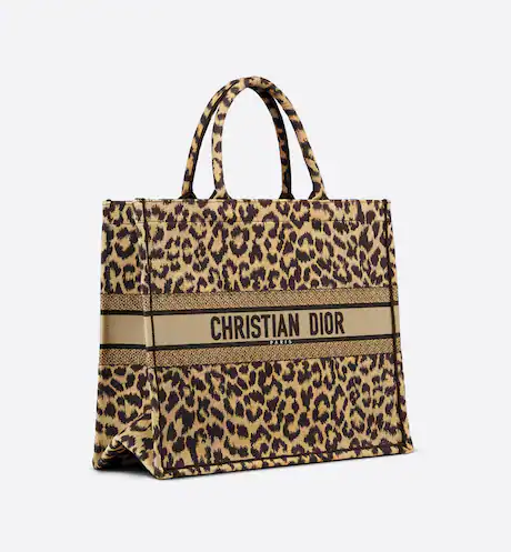 LARGE DIOR BOOK TOTE Beige Multicolor Mizza Embroidery (42 x 35 x 18.5 cm)