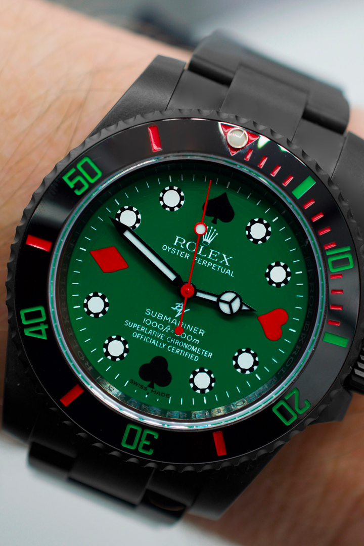 Rolex Submariner Special Edition Spades and Hearts Poker BLAKEN Customized Watch