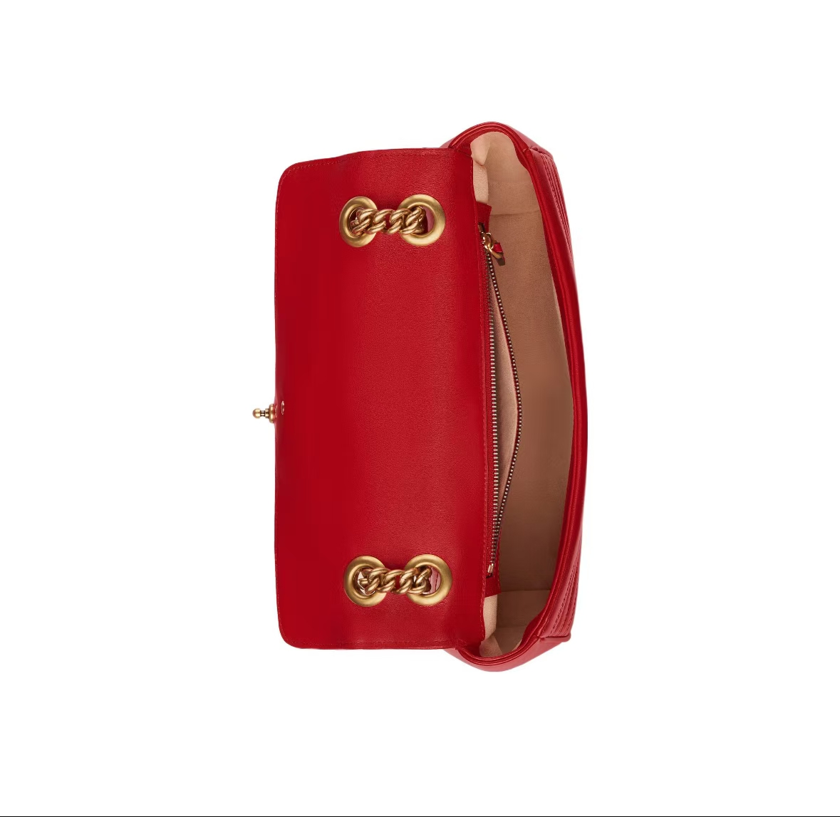 GUCCI GG MARMONT MATELASSÉ CHAIN BAG IN RED