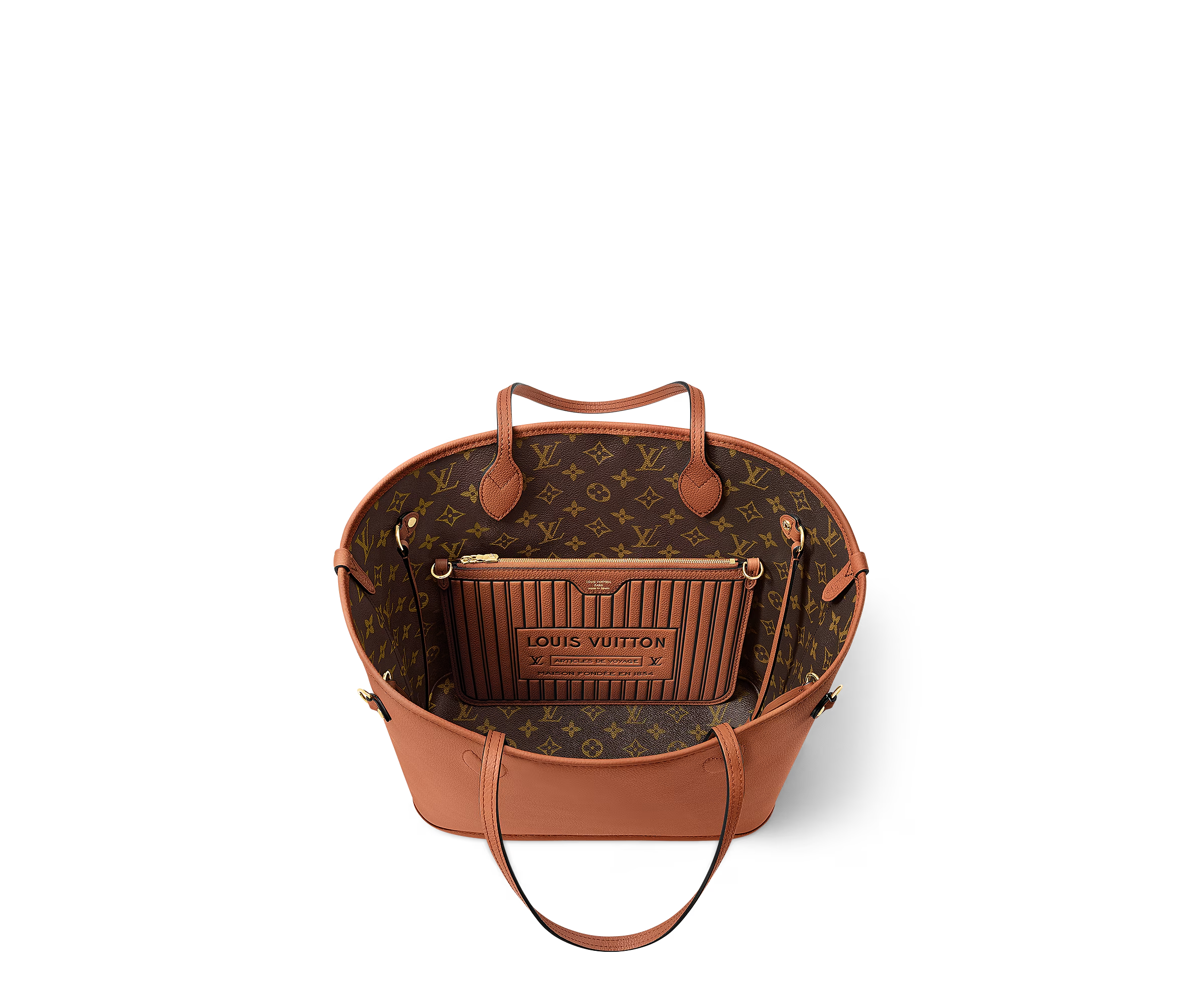 Neverfull Inside Out MM Tan Cowhide