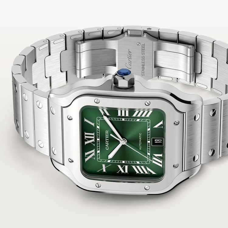 Santos de Cartier watch Large model Graduated green dial 39.8 mm