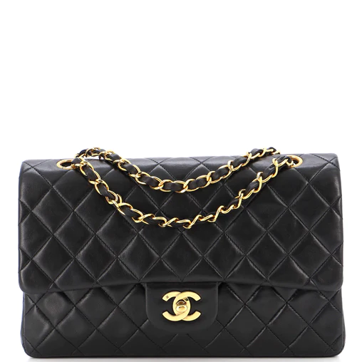 CLASSIC HANDBAG Lambskin & Gold-Tone Metal Black