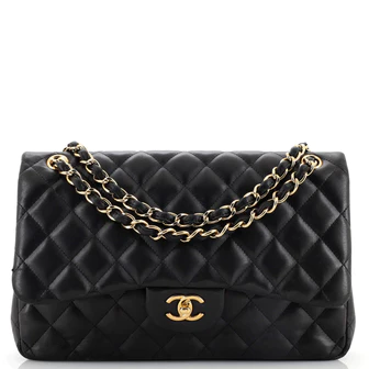 Chanel Classic Double Flap Bag Quilted Lambskin Jumbo