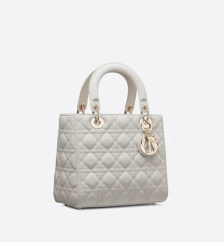 MEDIUM LADY DIOR BAG Latte Cannage Lambskin
