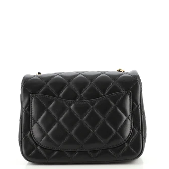 Chanel Pearl Crush Square Flap Bag Quilted Lambskin Mini