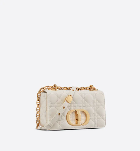 SMALL DIOR CARO BAGIvory Supple Cannage Calfskin