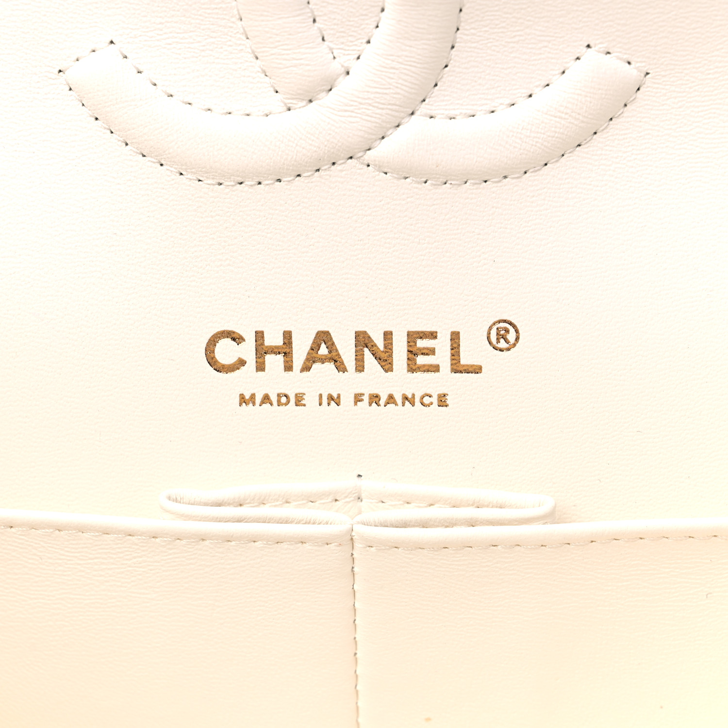 Chanel Caviar Quilted Medium Double Petal White Handbag Gold Accessories