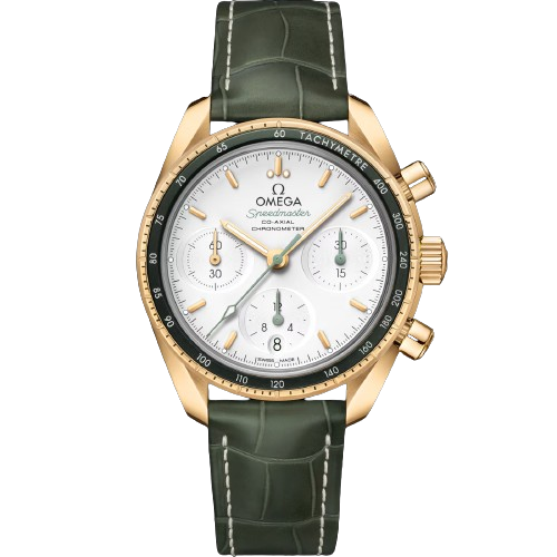 OMEGA SPEEDMASTER 38 38 MM, YELLOW GOLD ON LEATHER STRAP