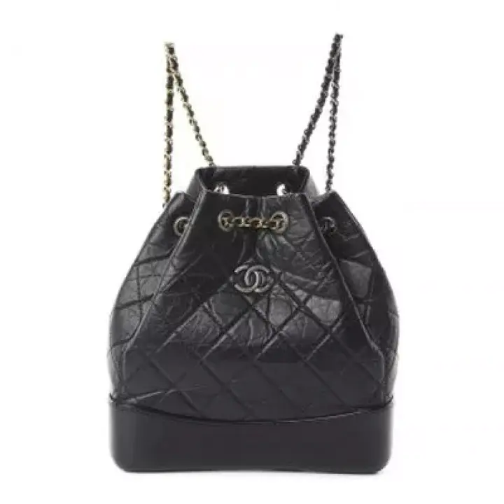 CHANEL Aged Calfskin Quilted Small Gabrielle Backpack Black  1