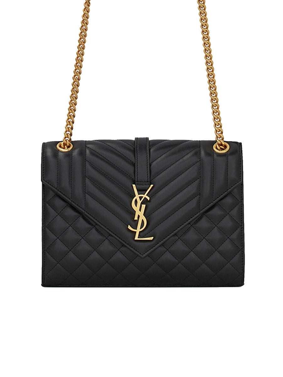 YSL Envelope Medium Chain Bag in Supple Matelasse Leather
