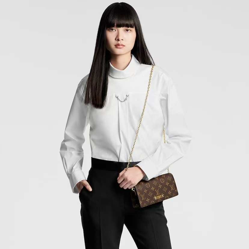 LOUIS VUITTON LILY MONOGRAM WALLET ON CHAIN