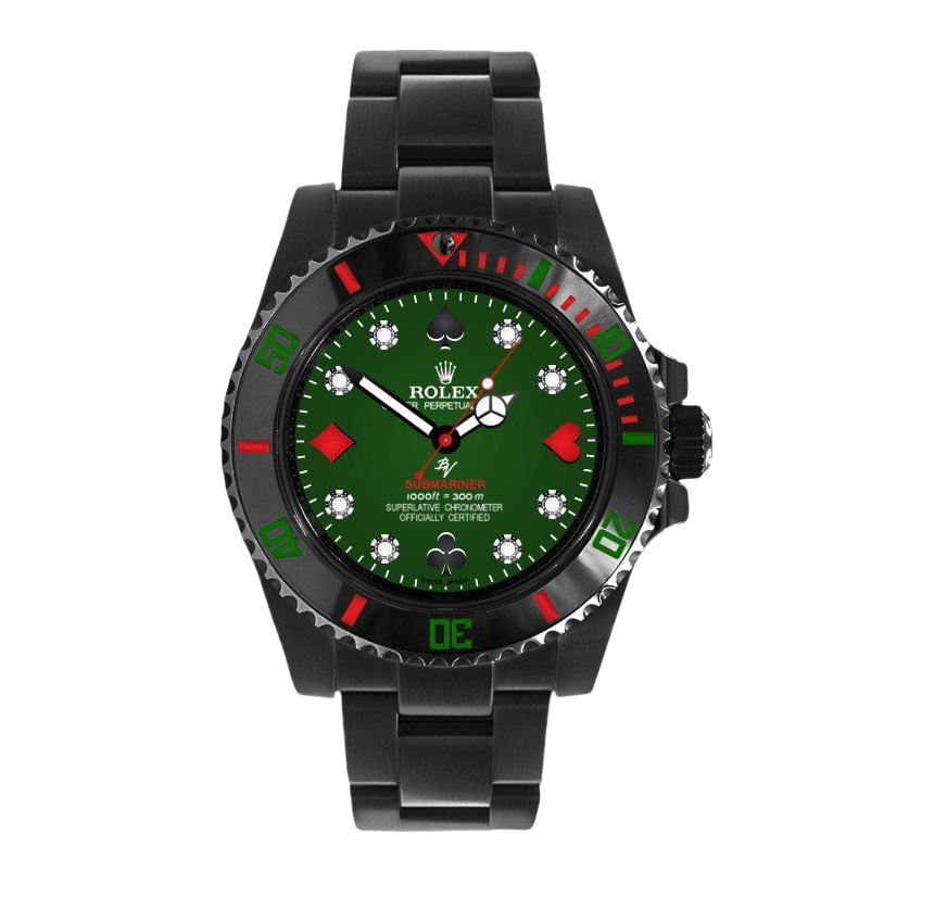 Rolex Submariner Special Edition Spades and Hearts Poker BLAKEN Customized Watch
