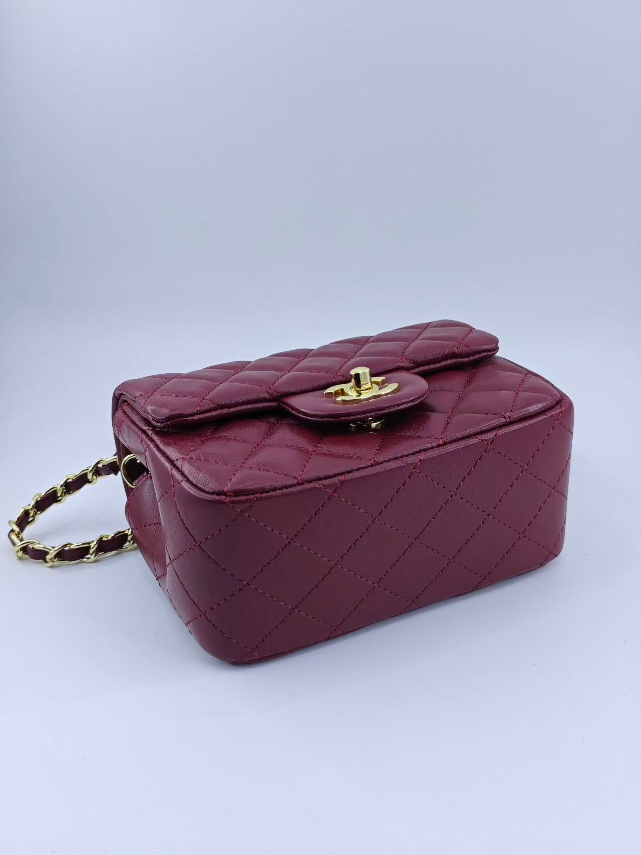 CHANEL Classic Flap Square Mini Bag - Burgundy