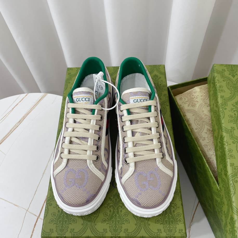 Gucci Beige Lilac Jumbo Tennis Sneakers – GCC226