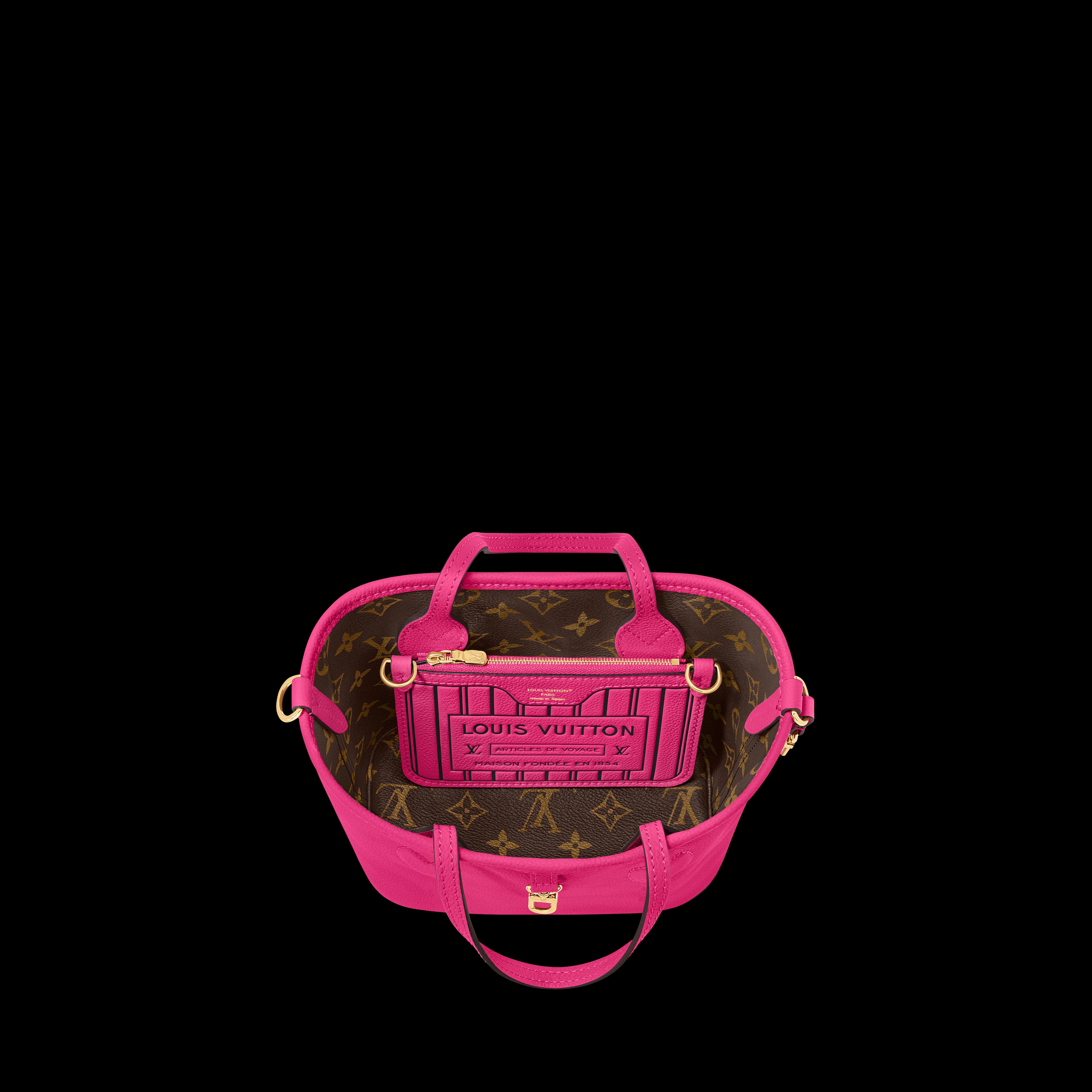 Neverfull Bandoulière Inside Out BB Rose Pondichery cowhide