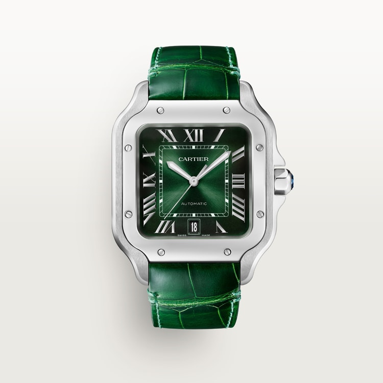 Santos de Cartier watch Large model Graduated green dial 39.8 mm