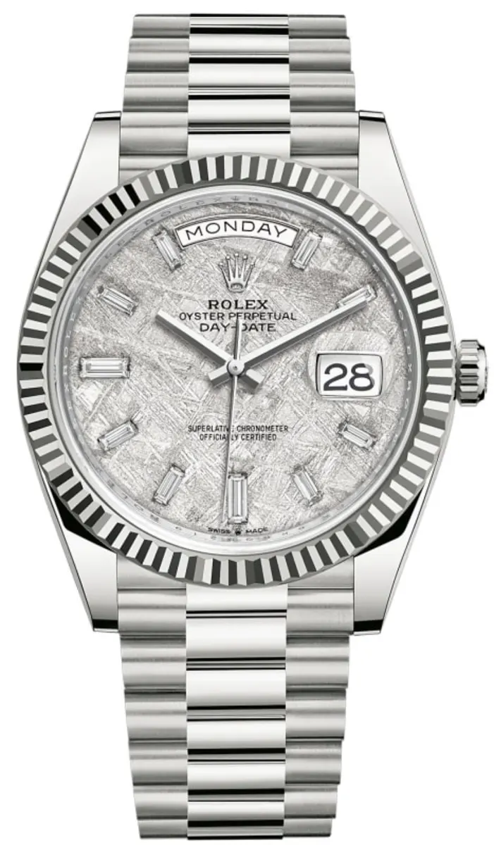 Rolex Day-Date 40 18K White Gold Meteorite Diamond Dial Men's Watch M228239-0055