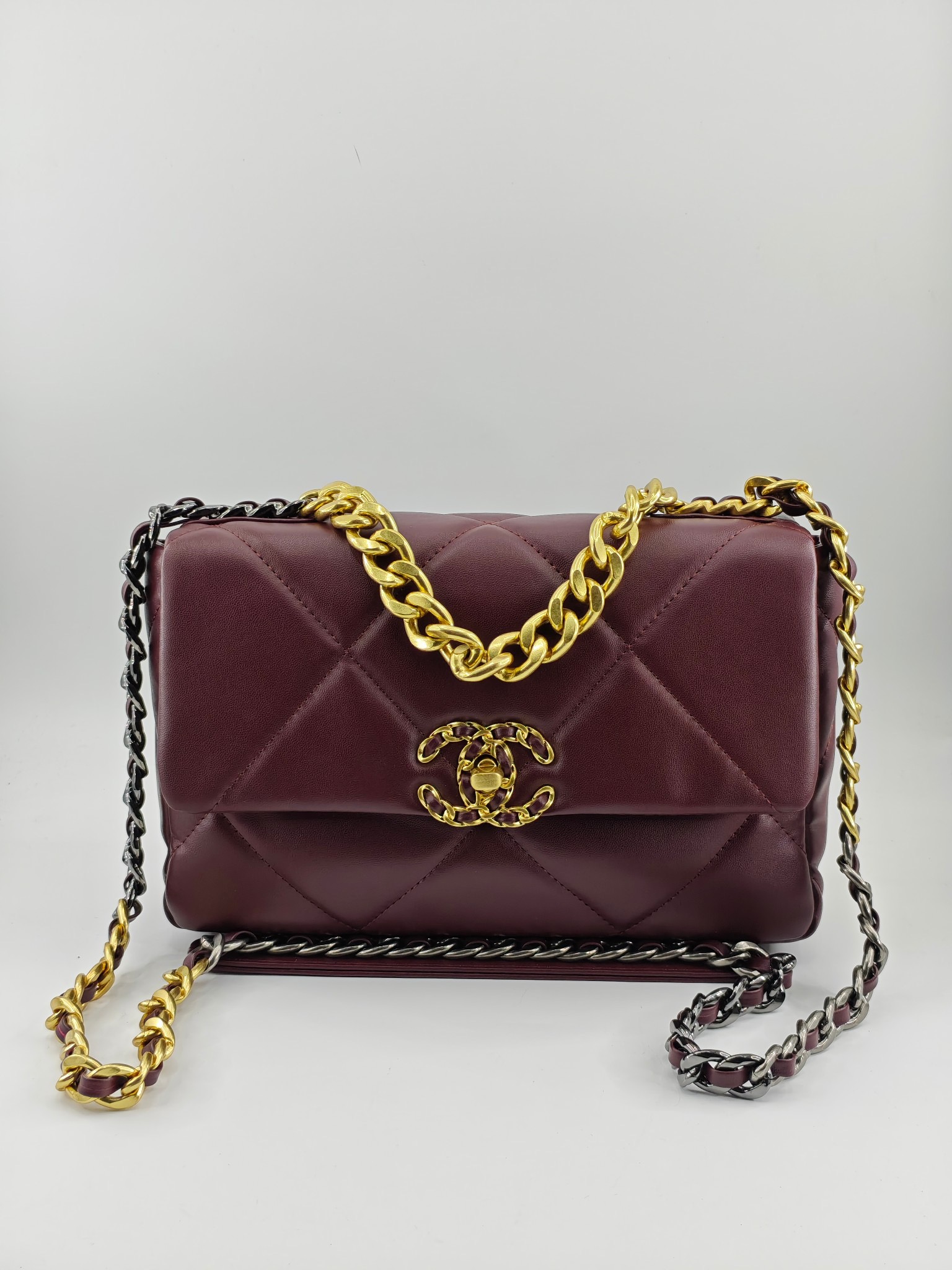 Chanel Medim Burgundy 19 Flap Bag