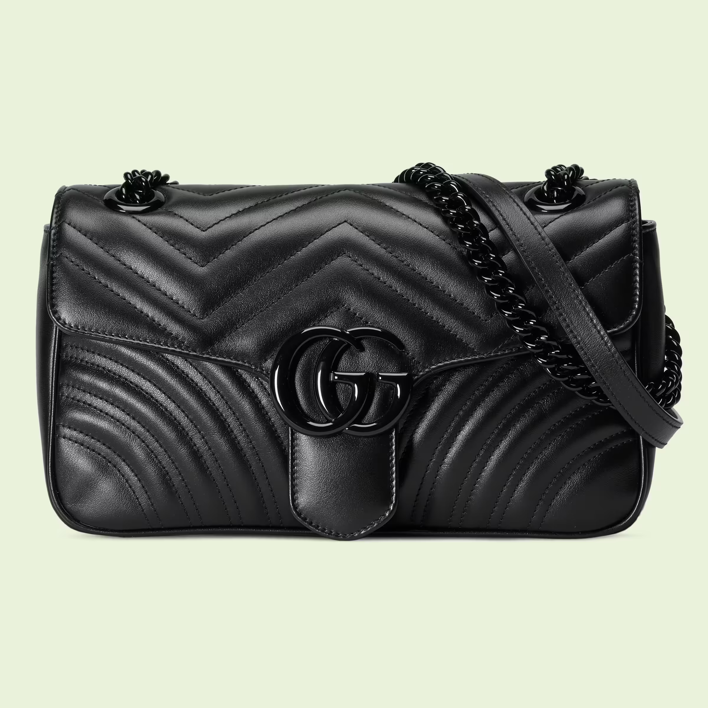 Gucci Marmont small shoulder bag - Black Leather