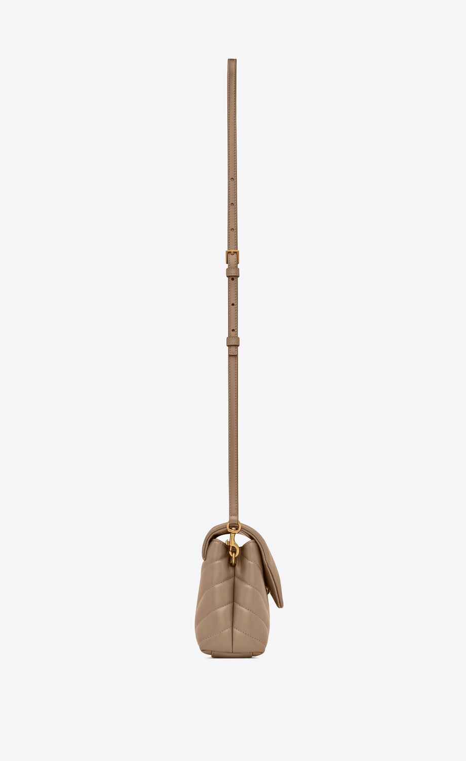 YSL Loulou Toy Bag in Matelasse Y Leather in Greyish Brown