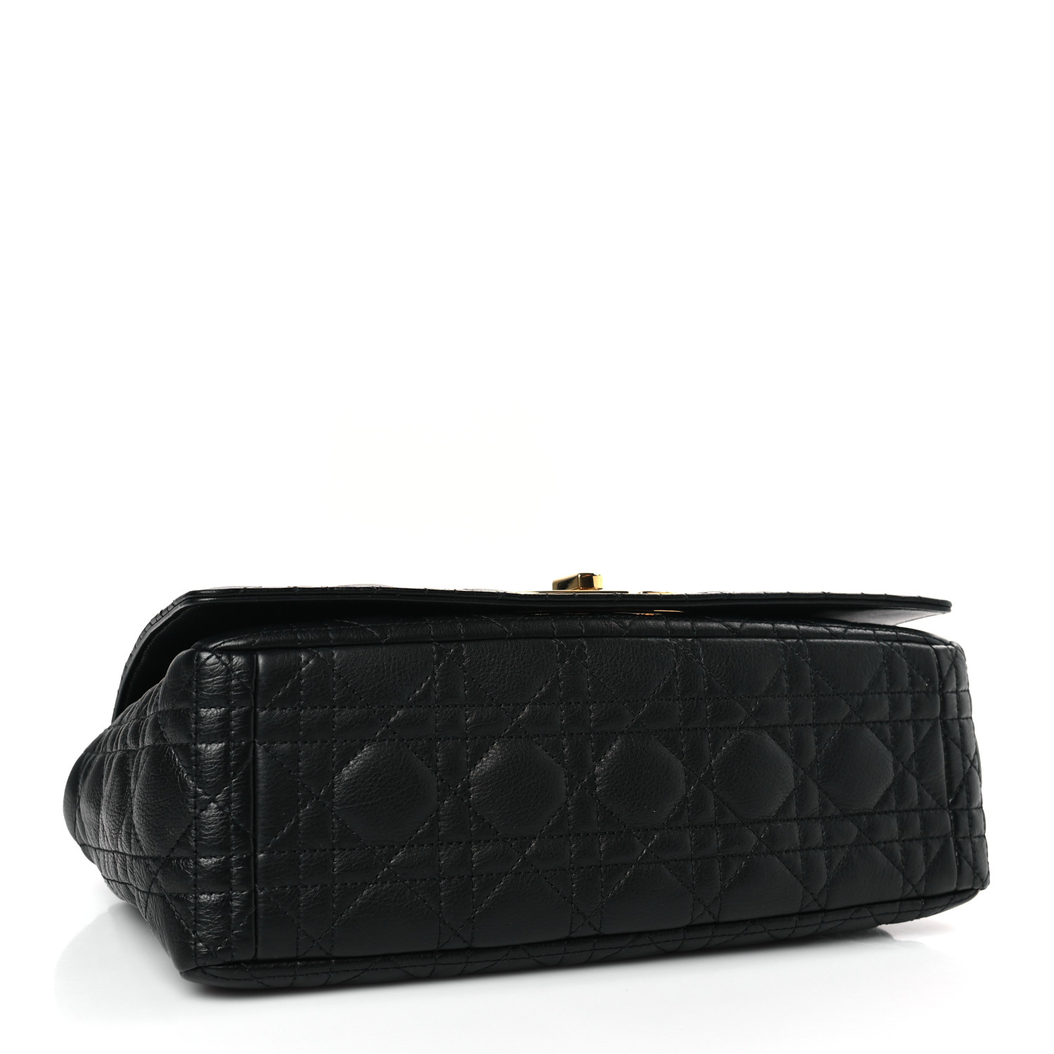 Grained Calfskin Cannage Large Caro Bag Black