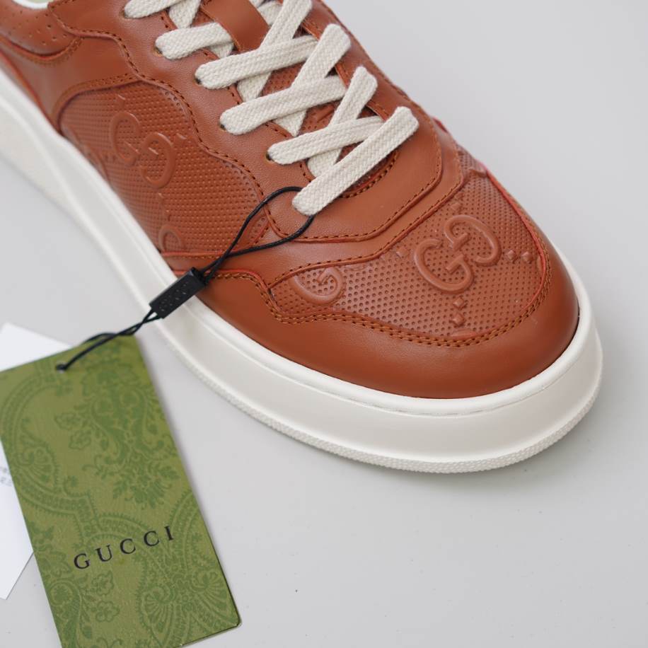 Gucci Brown Jumbo GG Embossed Sneakers – GCC210