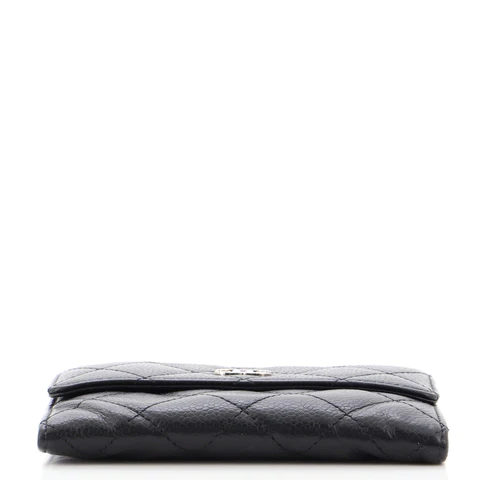 Chanel CC Compact Wallet Quilted Caviar