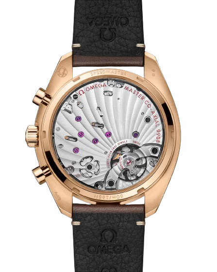OMEGA SPEEDMASTER CHRONOSCOPE 43 MM, BRONZE GOLD ON LEATHER STRAP