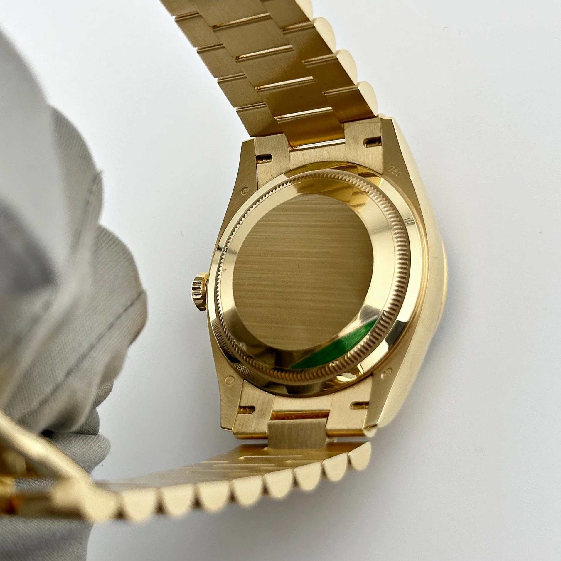 Rolex 2024 Day-Date 128238-0130 Green Dial Yellow Gold Bracelet