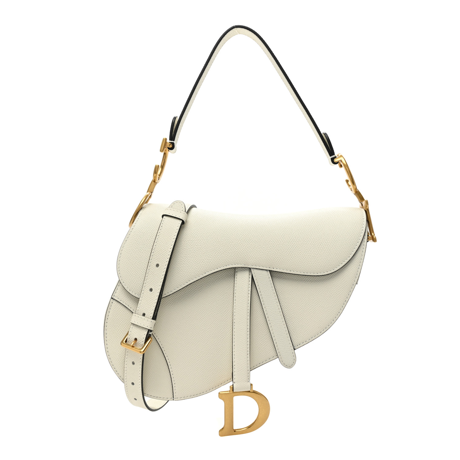 Grained Calfskin Saddle Bag Latte