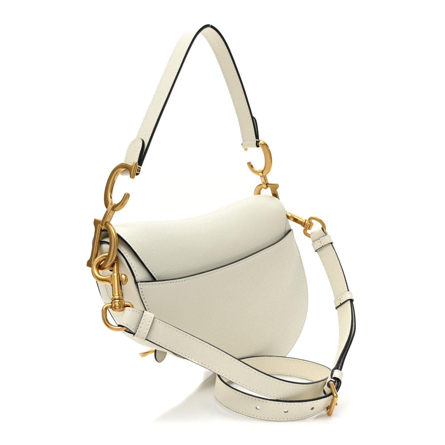 Grained Calfskin Saddle Bag Latte