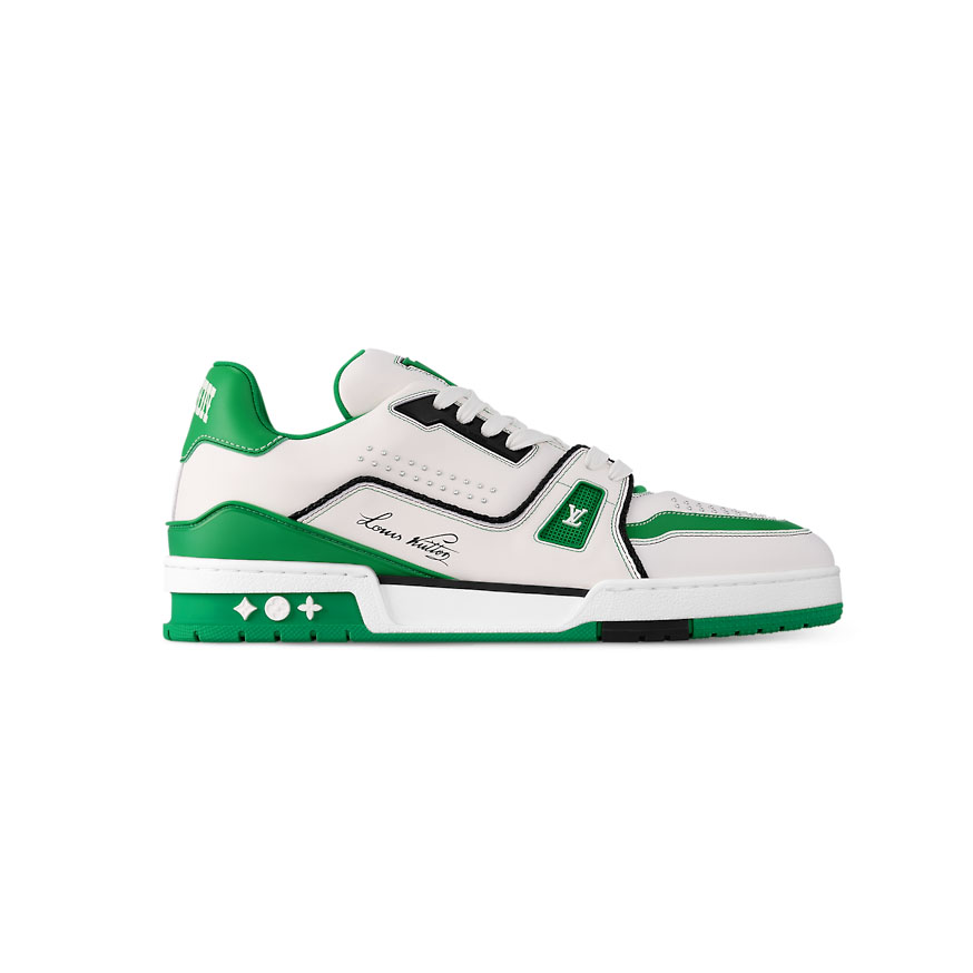 Louis Vuitton Trainer White Green Low Sneaker – LVS204