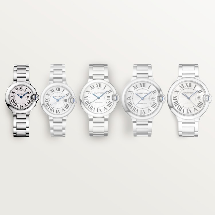 Ballon Bleu de Cartier watch Silvered opaline dial 28 mm