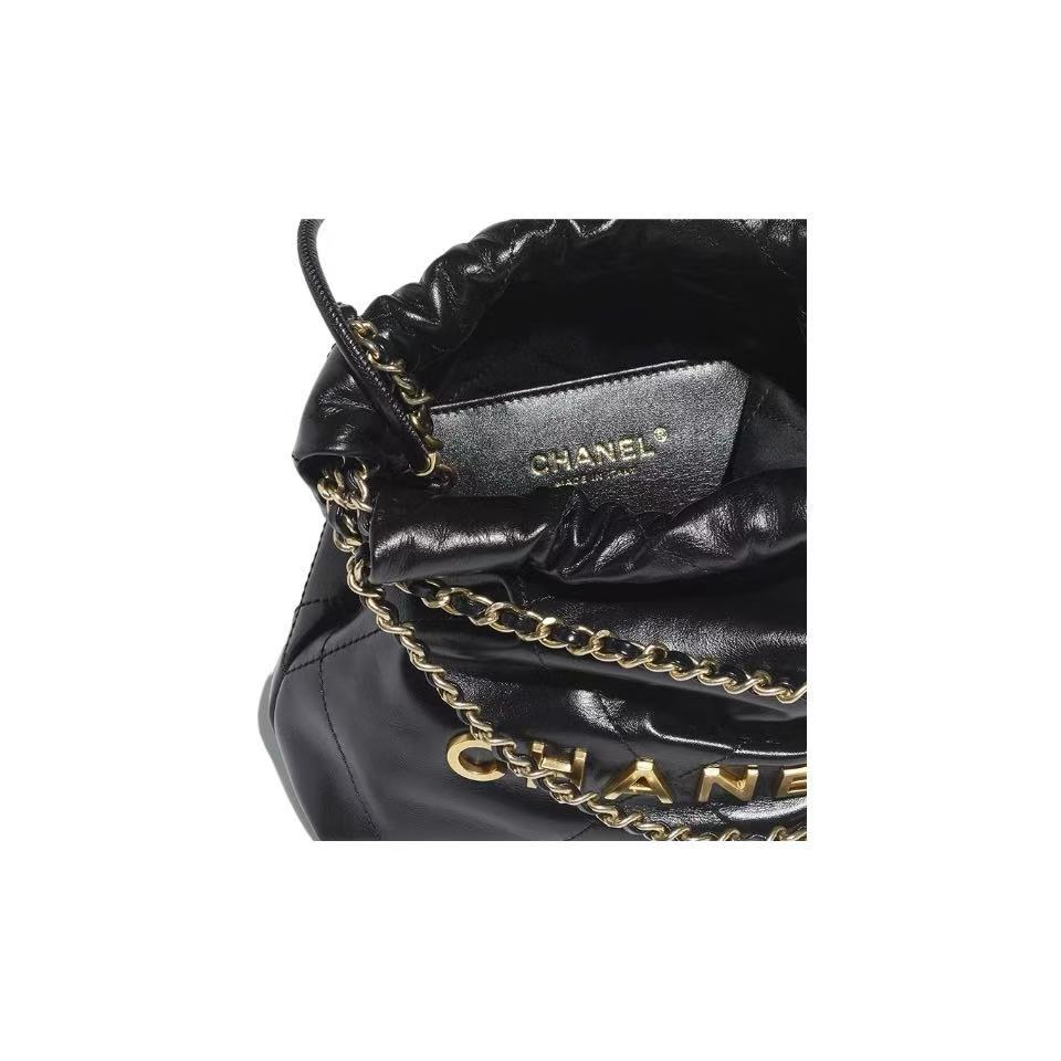 Chanel Mini 22 Bag Black Calfskin Gold Hardware