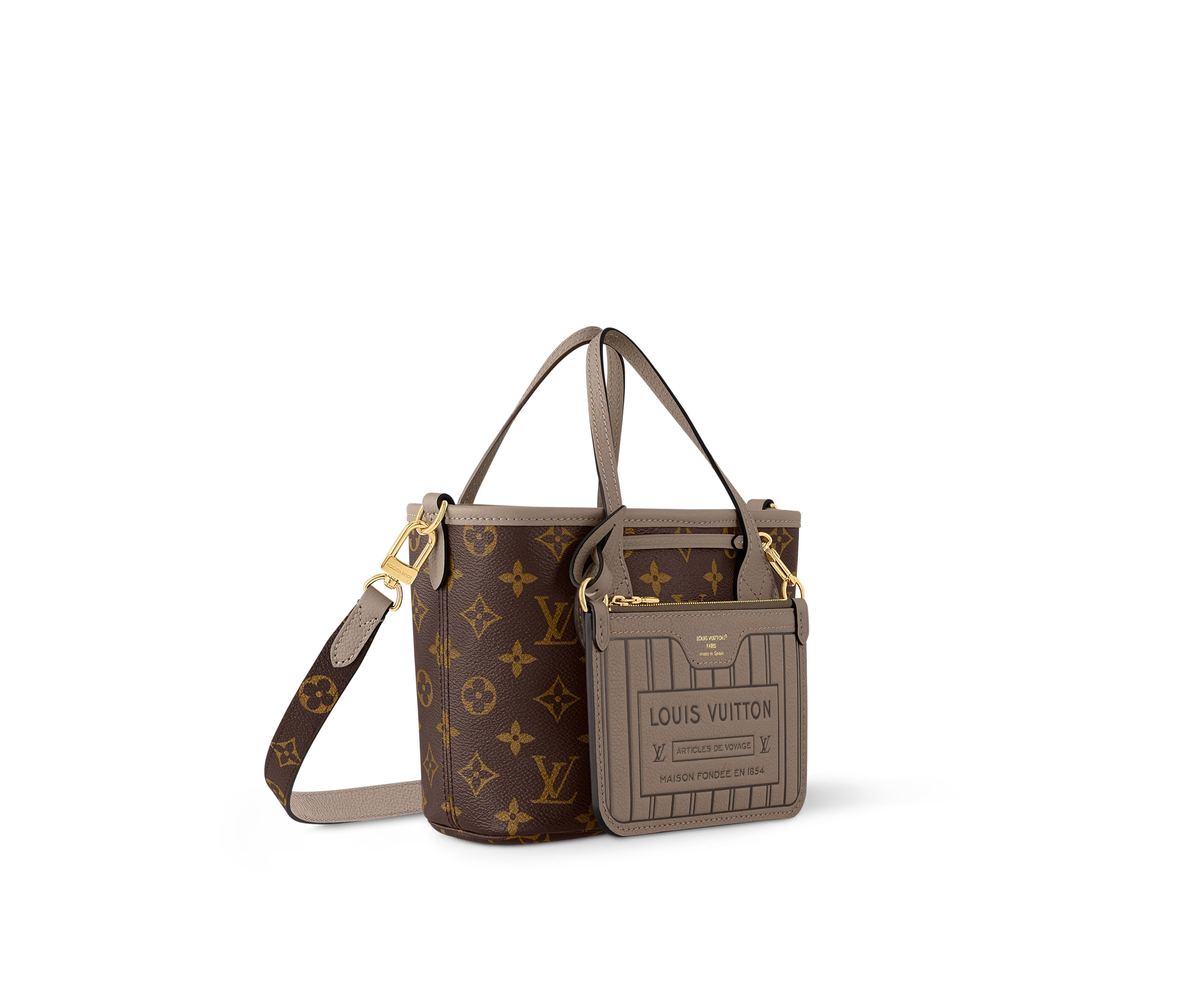 Neverfull Bandoulière Inside Out BB Dark fango cowhide