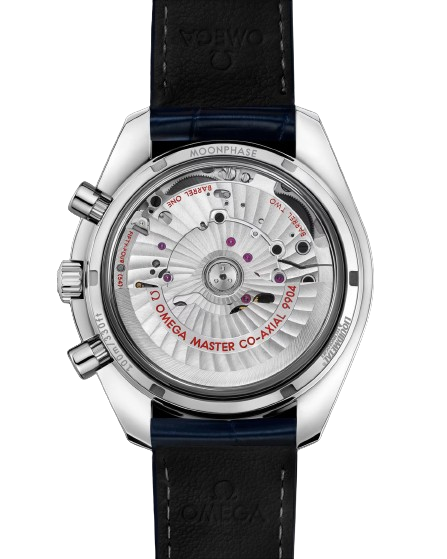 OMEGA SPEEDMASTER MOONPHASE 44.25 MM, STEEL ON LEATHER STRAP