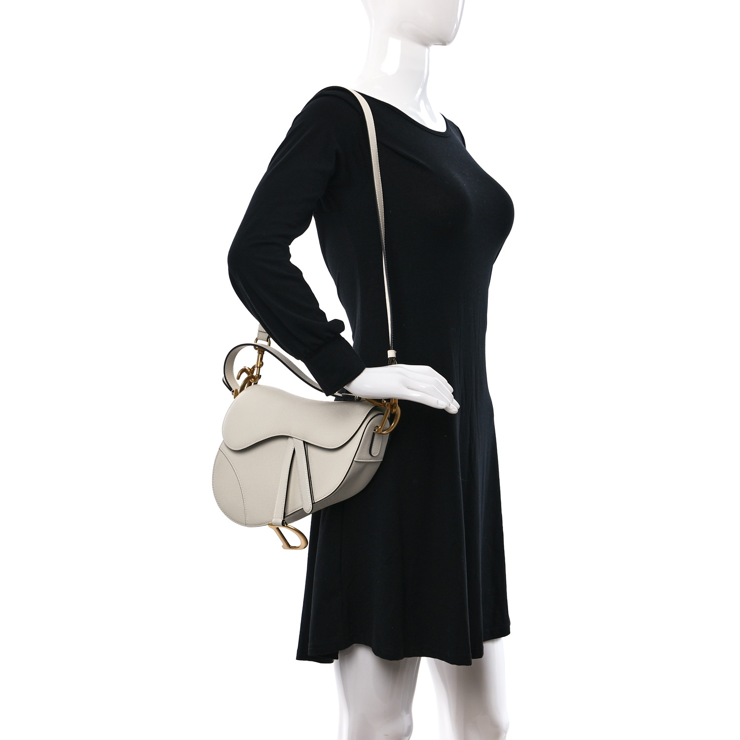 Grained Calfskin Saddle Bag Latte