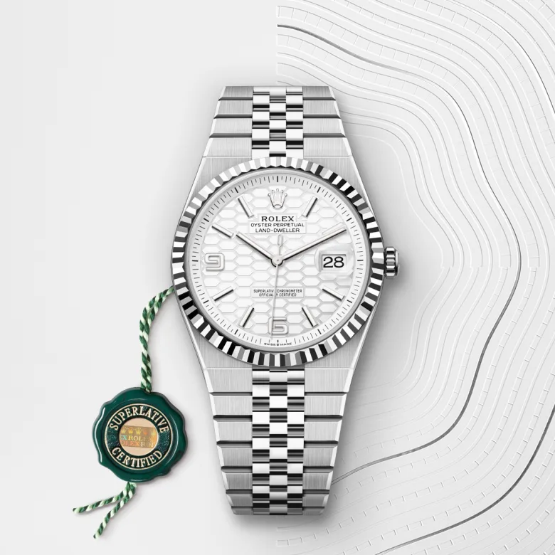 Rolex Land-Dweller 40 40 mm, White Rolesor - combination of Oystersteel and white gold