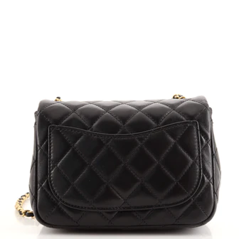 Chanel Pearl Crush Square Flap Bag Quilted Lambskin Mini