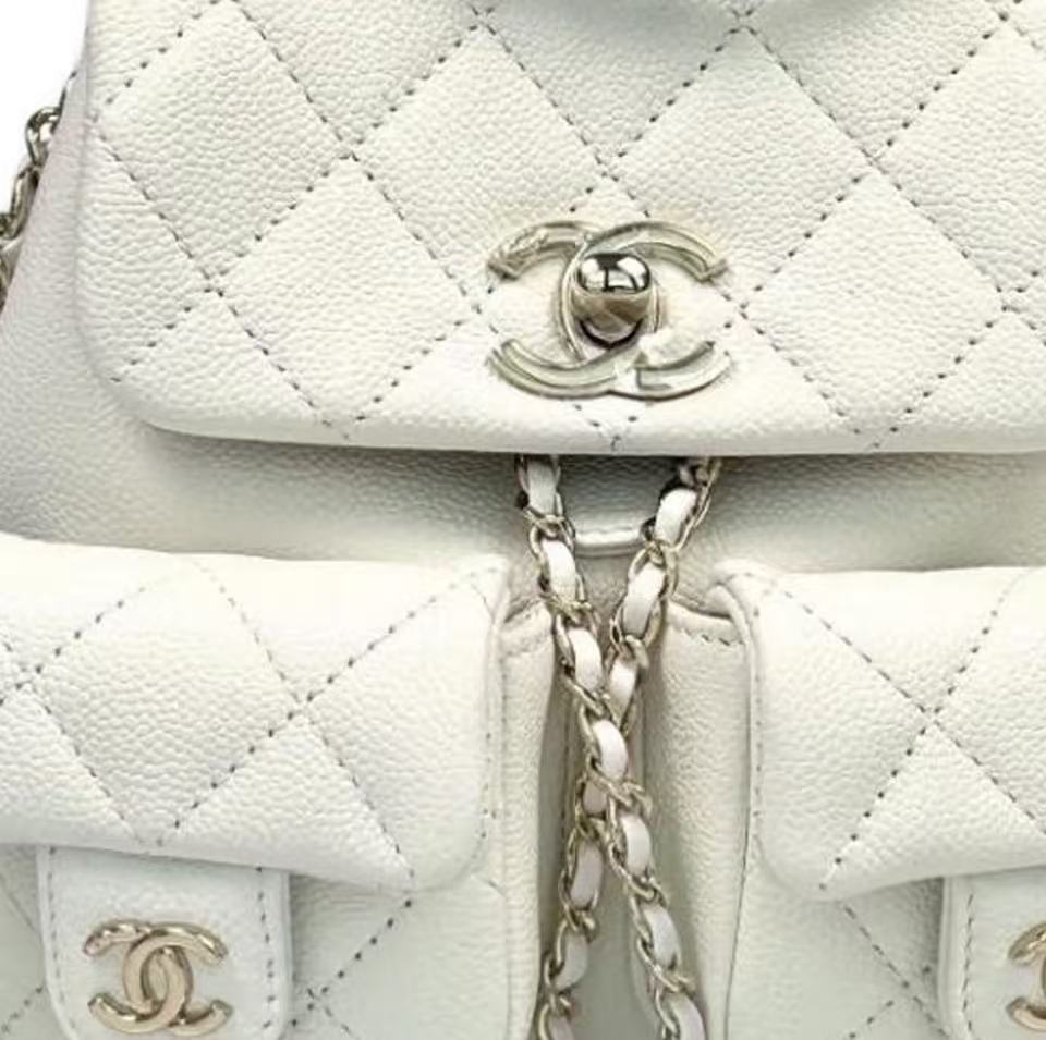CHANEL DumaSmall  Backpack 24A - White