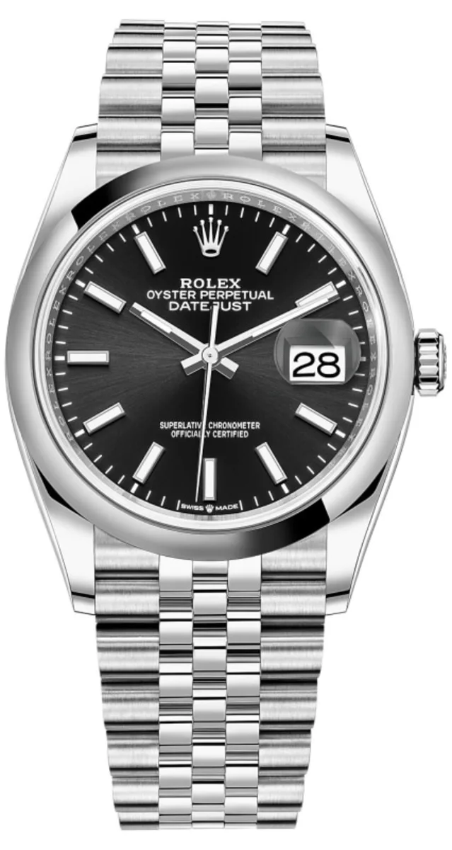 Rolex Datejust 36 Stainless Steel Black Dial Women's Watch M126200-0003