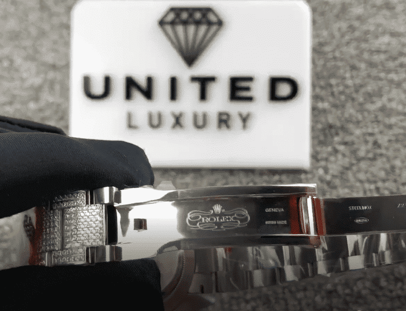 Rolex Datejust 116300 White Gold Diamond Arabic Dial Iced Out Replica