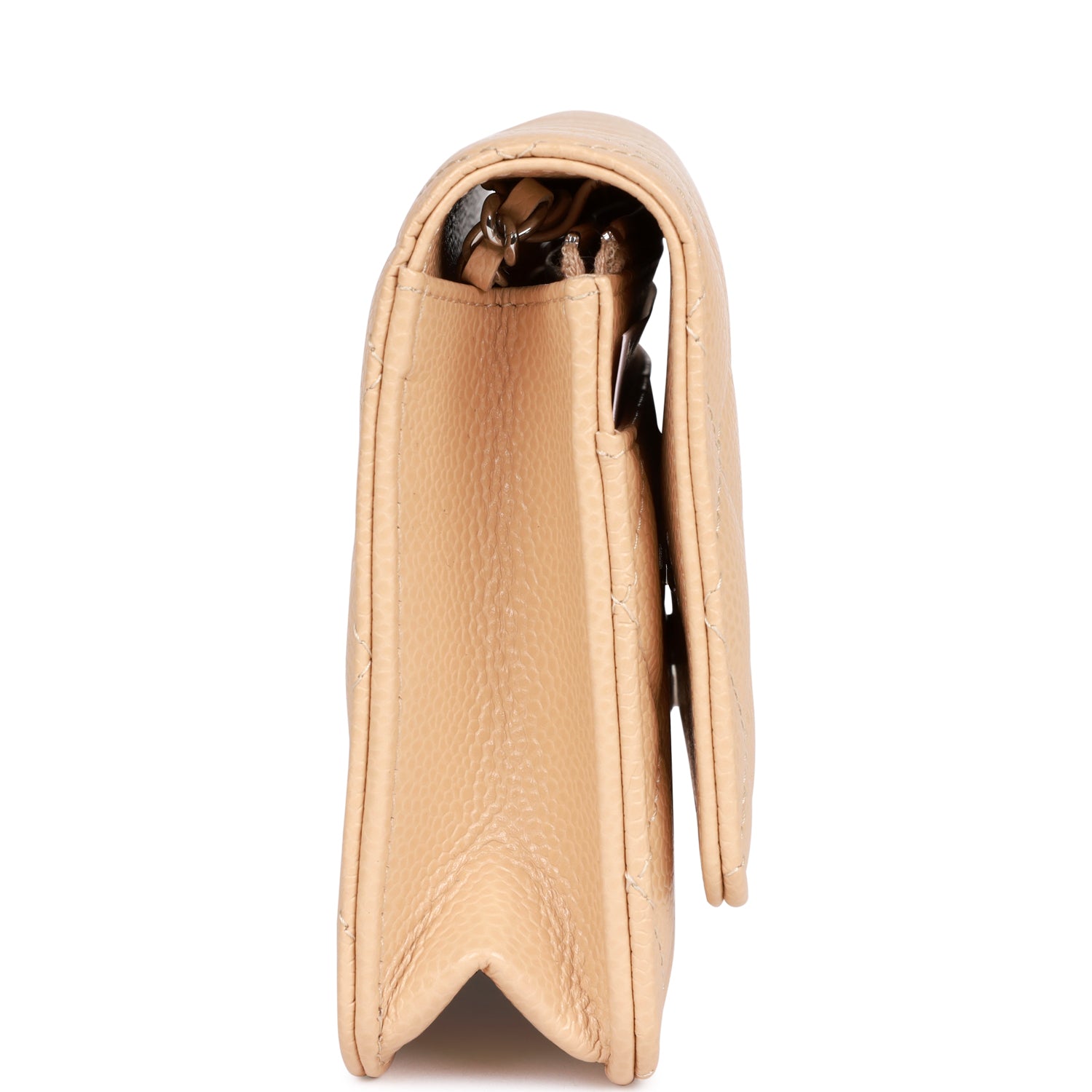 Chanel Wallet on Chain WOC Beige Caviar Silver Hardware