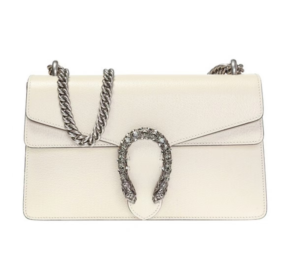 GUCCI DIONYSUS SMALL LEATHER BAG IN WHITE