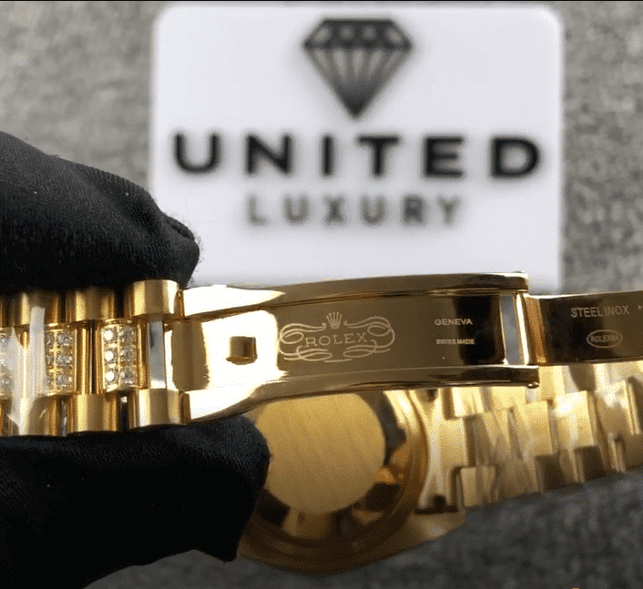 Rolex Datejust Yellow Gold Green Dial Iced out 118348 Replica