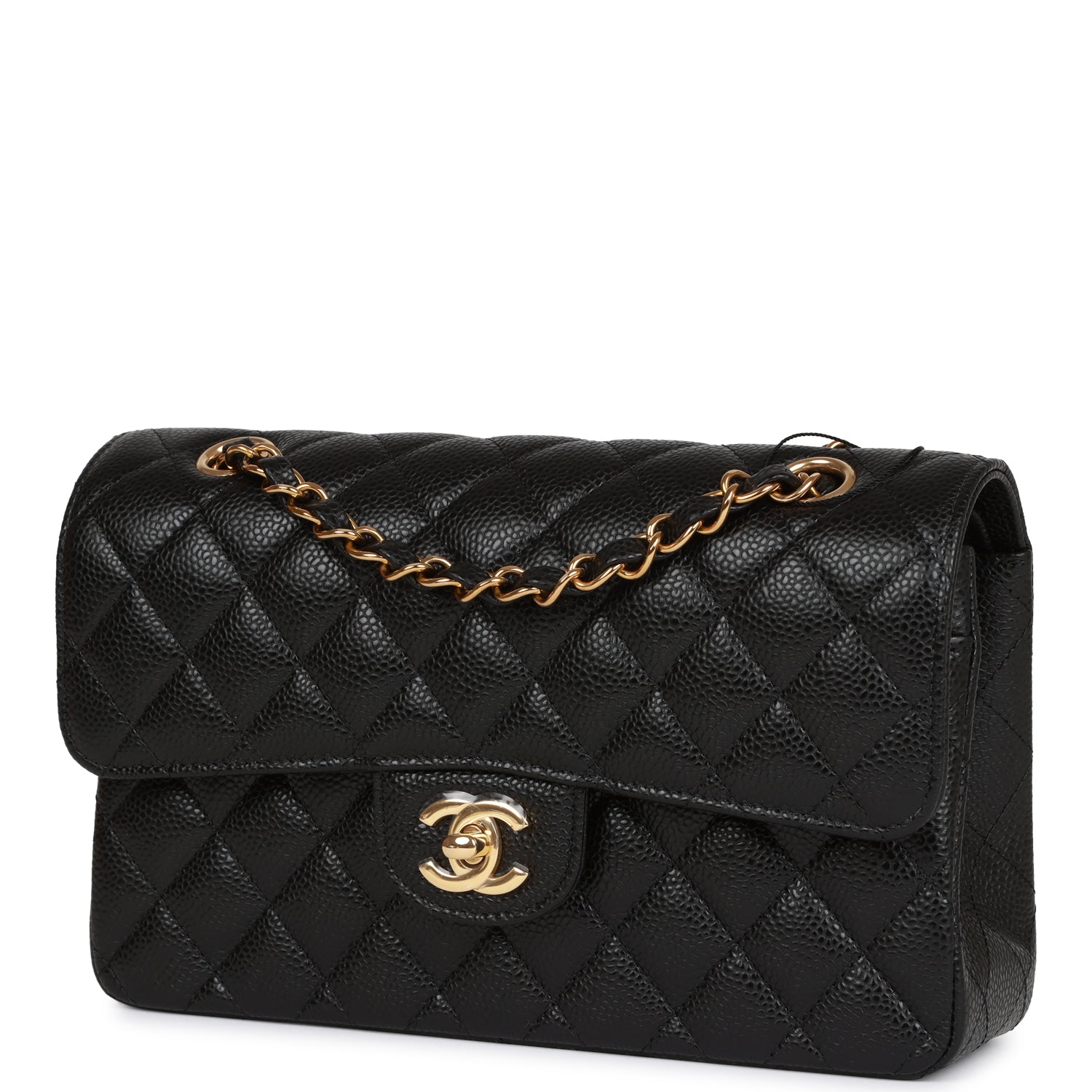 Chanel Small Classic Double Flap Black Caviar Gold Hardware