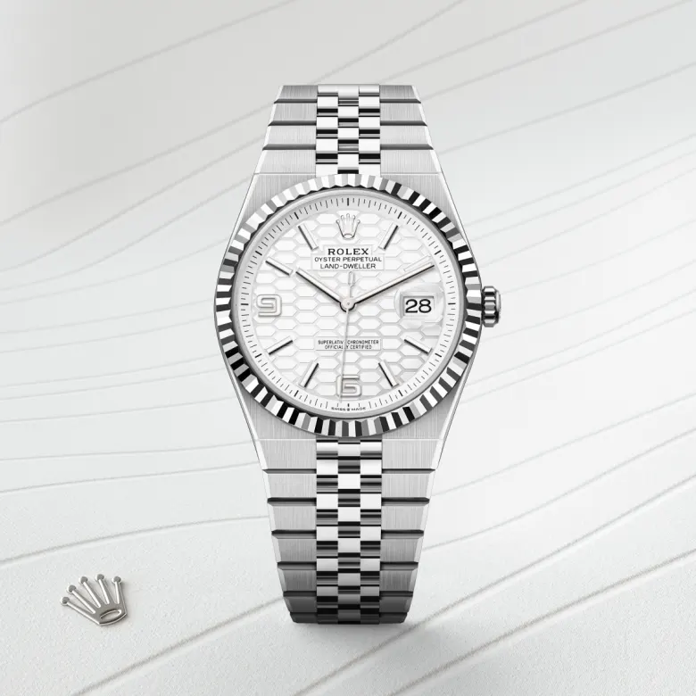 Rolex Land-Dweller 40 40 mm, White Rolesor - combination of Oystersteel and white gold
